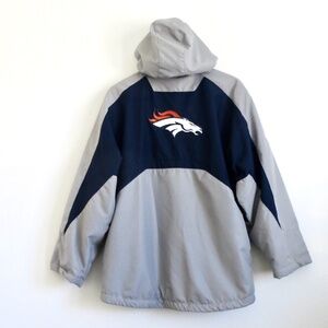NFL Team Apparel On Field Reebok Jacket Fleece Hooded Denver Broncos YOUTH XL